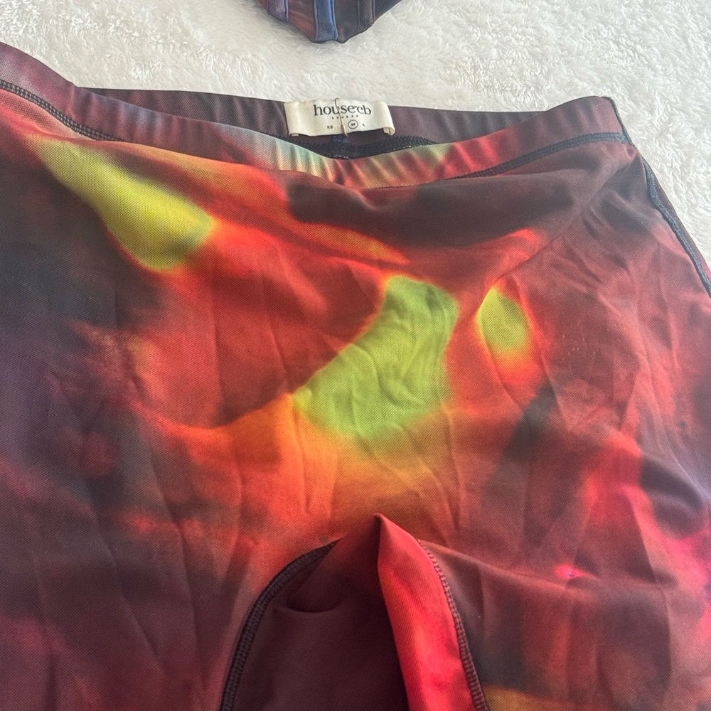 House of CB Abstract Corset Set | Size M | Sculpted Boned Top + Flare Pant - Picture 8 of 9